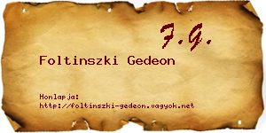 Foltinszki Gedeon névjegykártya